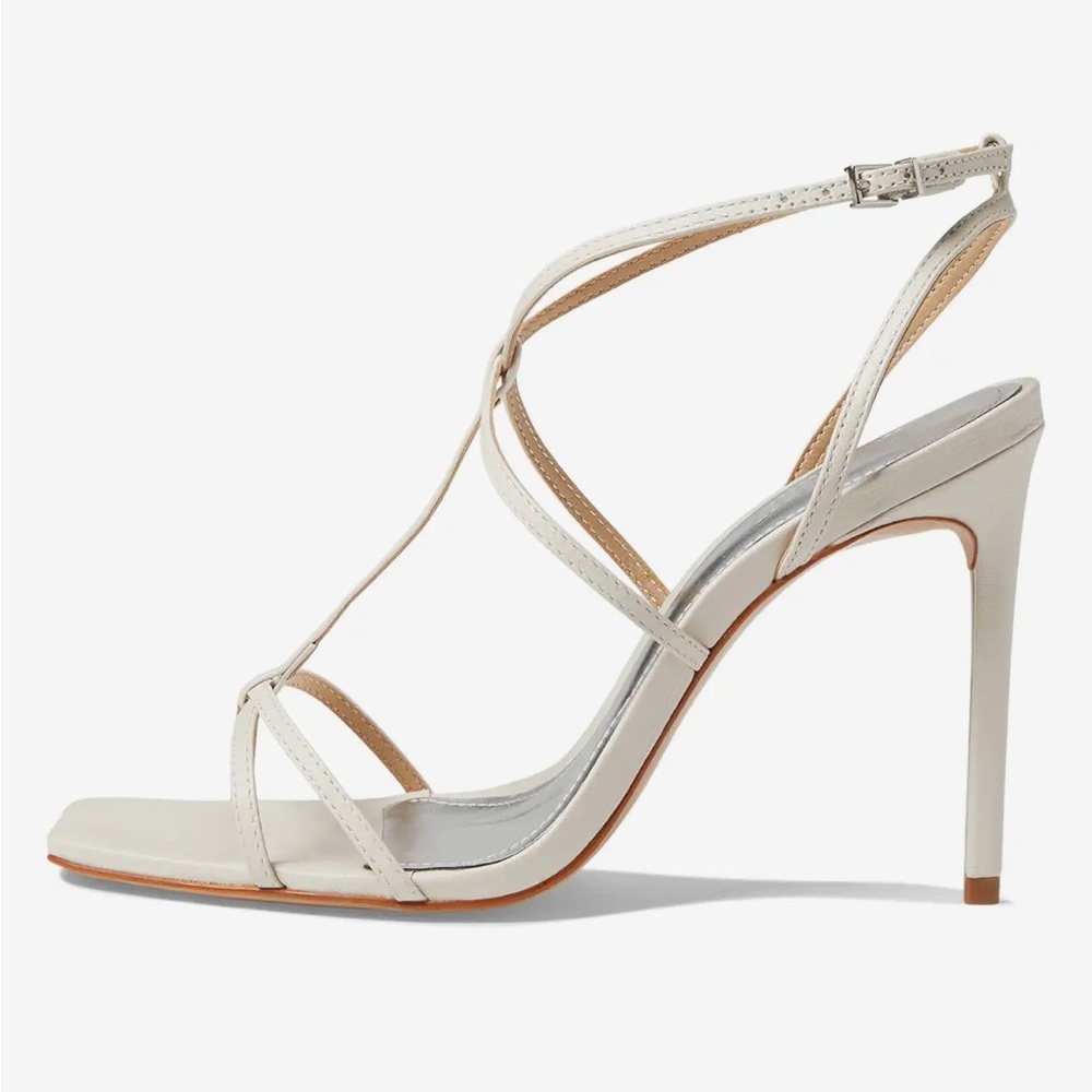 Schutz‎ Womens Adriana Stiletto Sandal US 9 White Pearl Leather NWOB